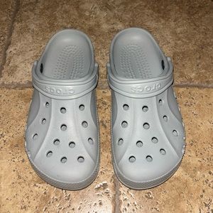 LIGHT GREY CROCS size W8 or M6
